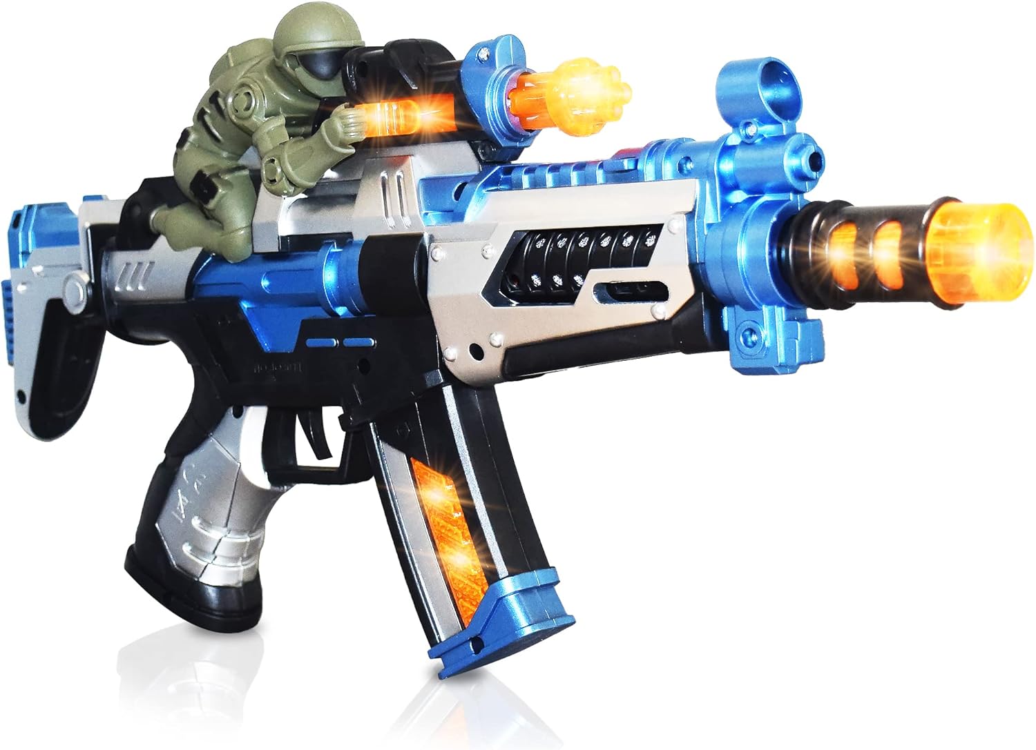 ArtCreativity FuryX Light Up Toy Gun for Kids with Vibrating Man - 16 Inch Blaster Gun with LED Lights