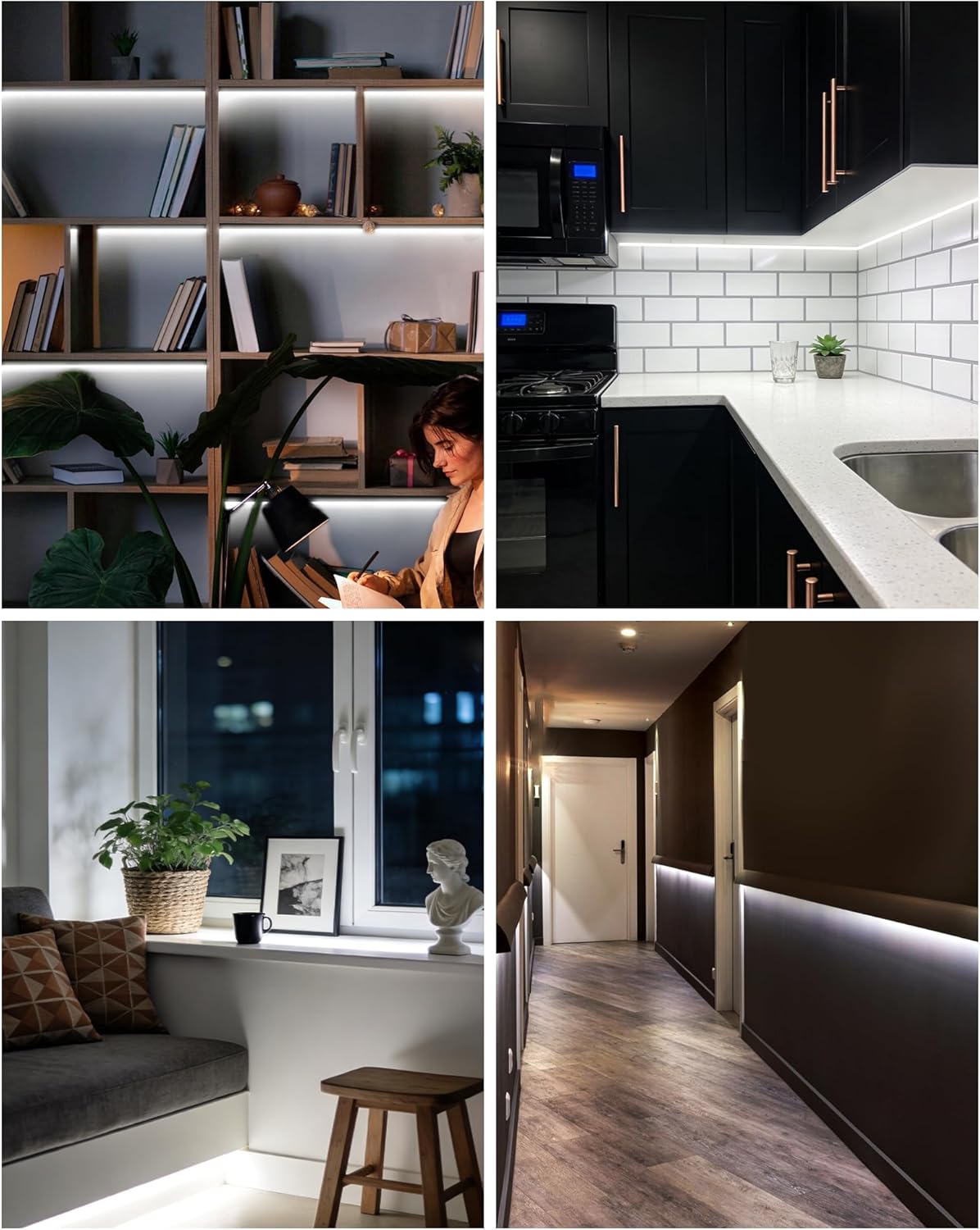 40ft LED Strip Lights with Remote, 6500K Daylight White Dimmable Tape Lights, 12V 720 LEDs 2835 Strong Adhesive Rope Lights for Cabinet Kitchen Ceiling Closet Vanity Mirror Stairway Basement - Image 8