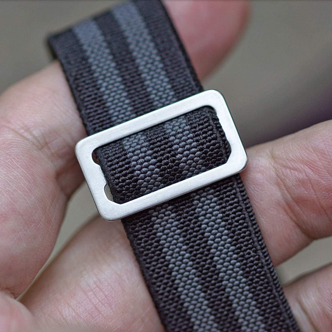 B & R Bands Military Elastic Parachute Style Watch Band Straps - Choice of Colors - 20mm 22mm