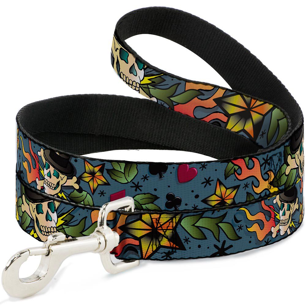 Laisse pour animal domestique Buckle Down large anti-glisse sangle solide grise de 6 pieds