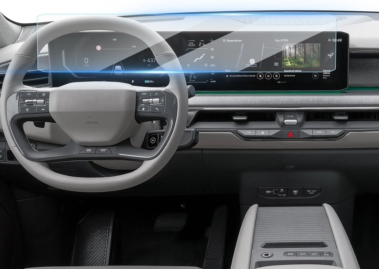 Karltys [Upgrade Kia EV9 2024~2026 Screen Protector Accessories 12.3-Inch for Touchscreen & Instrument Cluster Screen, Nano Screen Protector Car Radio Screen Cover