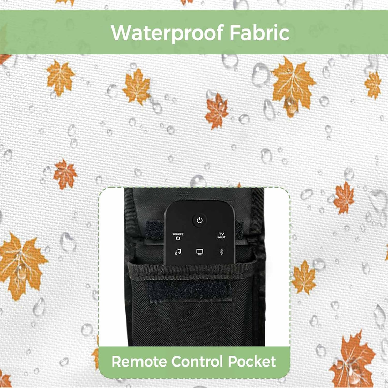 T&H XHome Pumpkin for Thanksgiving Outdoor TV Cover Maple Leaf Fall Country Waterproof and Weatherproof 40"-43" LCD Movable Shield TV Display Screen Protector Outside Television Covers 40" Wx25 H