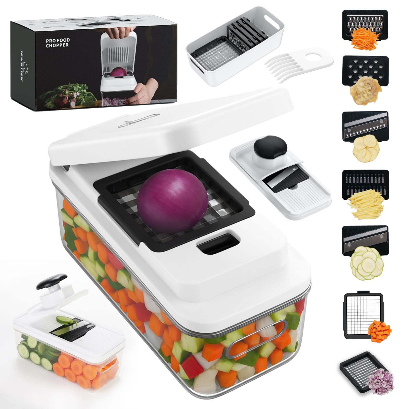 キッチン家電 National Multi Cutter MK-Z2 NARINK Vegetable Chopper Veggie Cutter Mandoline Slicer 9 in1
