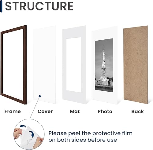 Miniatura 3 de ENJOYBASICS Portarretratos de 8 x 10 pulgadas, póster de 5 x 7 pulgadas con paspartú o de 8 x 10 pulgadas sin paspartú, marcos de fotos para galería