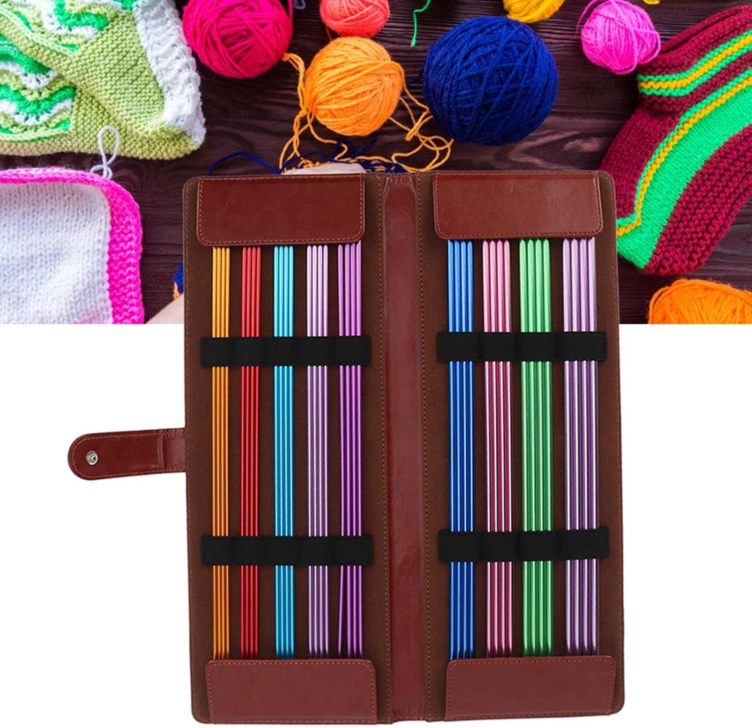 36 Pcs 35cm Aluminum Double Point Knitting Needles, Colorful Knitting Needles Sock for Handmade DIY Knitting Yarn Projects