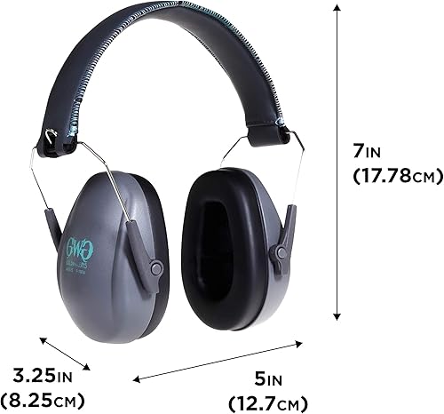 Miniatura 2 de Allen Company Juego combinado de gafas protectoras de seguridad y orejeras para niñas con pistolas, grisverde azuladonegro, talla única