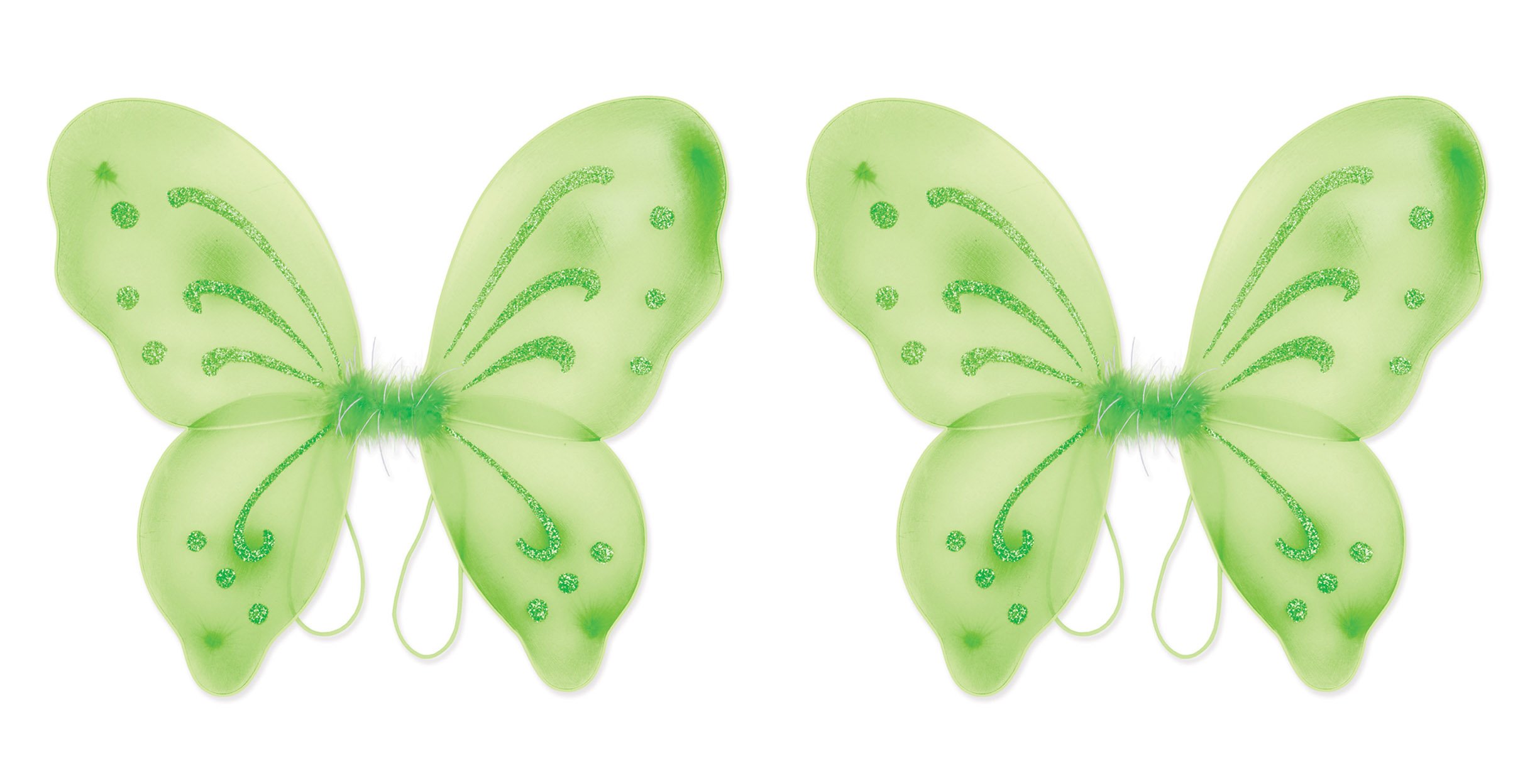 Beistle 60647-LG, 2 sztuki nylonowych skrzydeł wróżki (limonkowa zieleń), tkanina