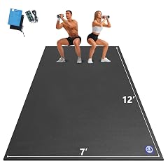 MRO Extra Large Exercise Mat 12x7 9x7 7x7 7x5 7mm High-Density Workout Mats for Home Gym Flooring Non-Slip