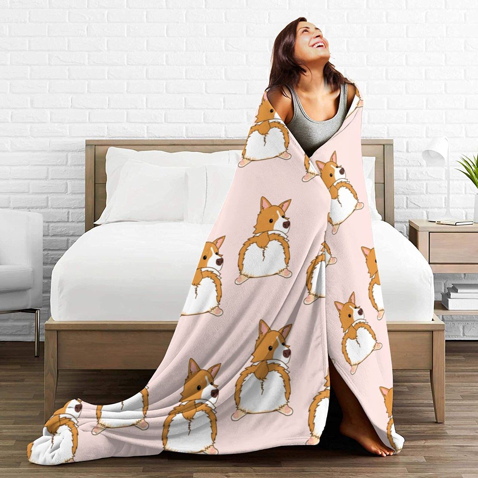 Lindas Mantas de Lana de Franela para Perros Corgi, Mantas Suaves y cálidas, Colcha / Cubierta de Cama / sábanas de 200x150 cm