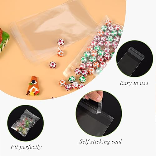 Miniatura 5 de Bolsas de dulces de San Valentín para regalo, paquete de 200 bolsas de celofán transparentes resellables para panadería, galletas, pastelería,