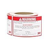 3M 54917 Firestop Identification Label, 3' x 5', 250/Roll, Red/White