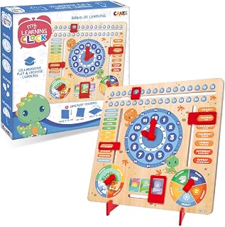 CRAZE- Dinosaurios Reloj de Aprendizaje, Color Azul (58633)