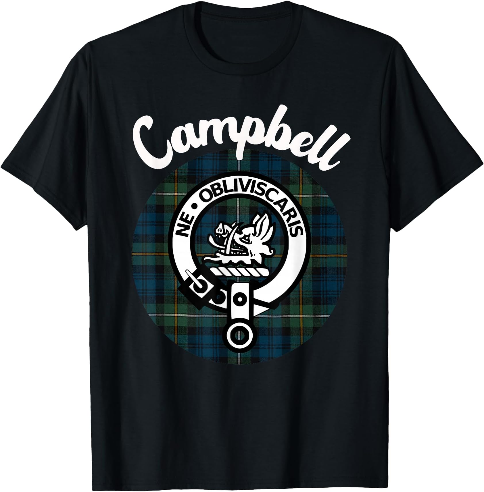 Campbell Clan Scottish Name Coat of Arms Tartan T-Shirt
