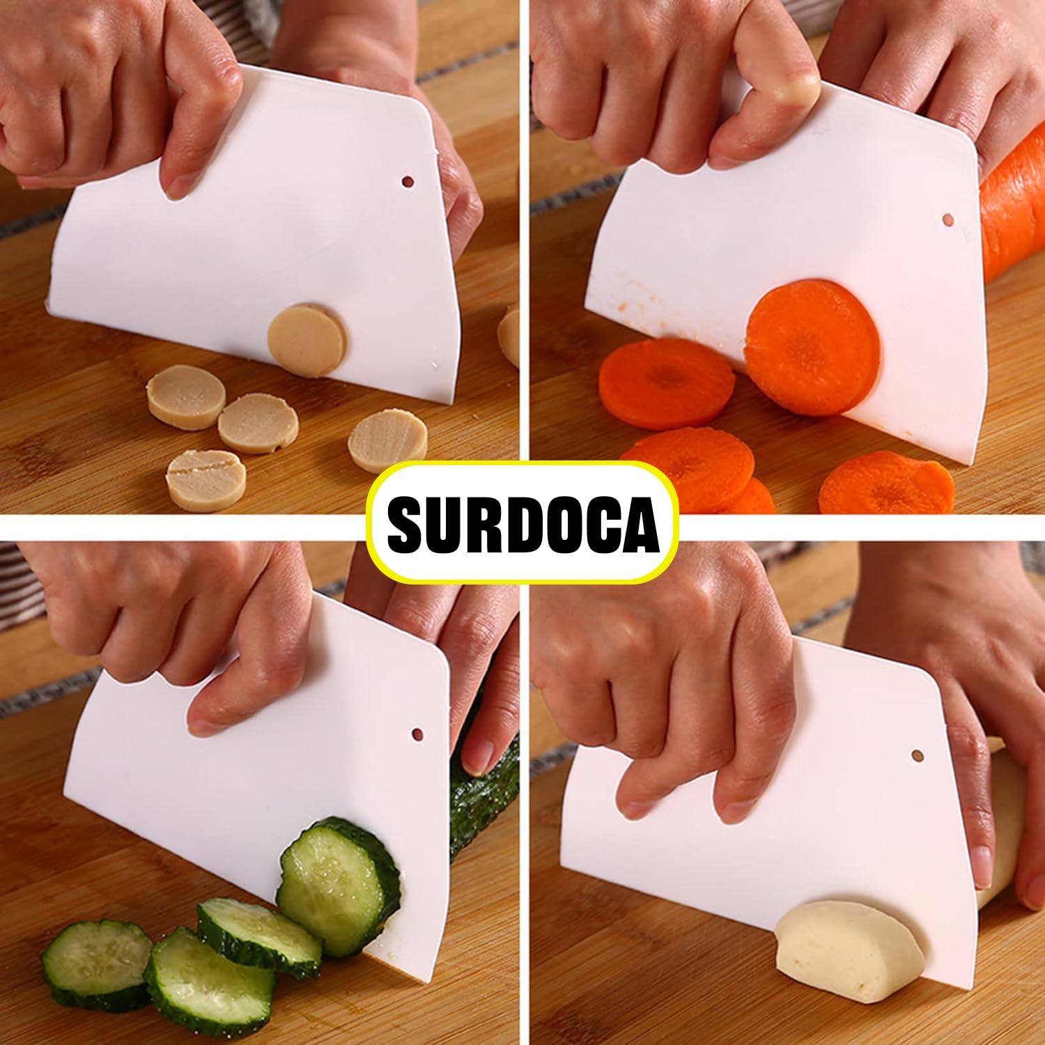 Raschietti Per Impasto SURDOCA - Set 3 Pezzi 12x9.5cm In Plastica PE Senza BPA Per Pasta E Dolci - Foto 2