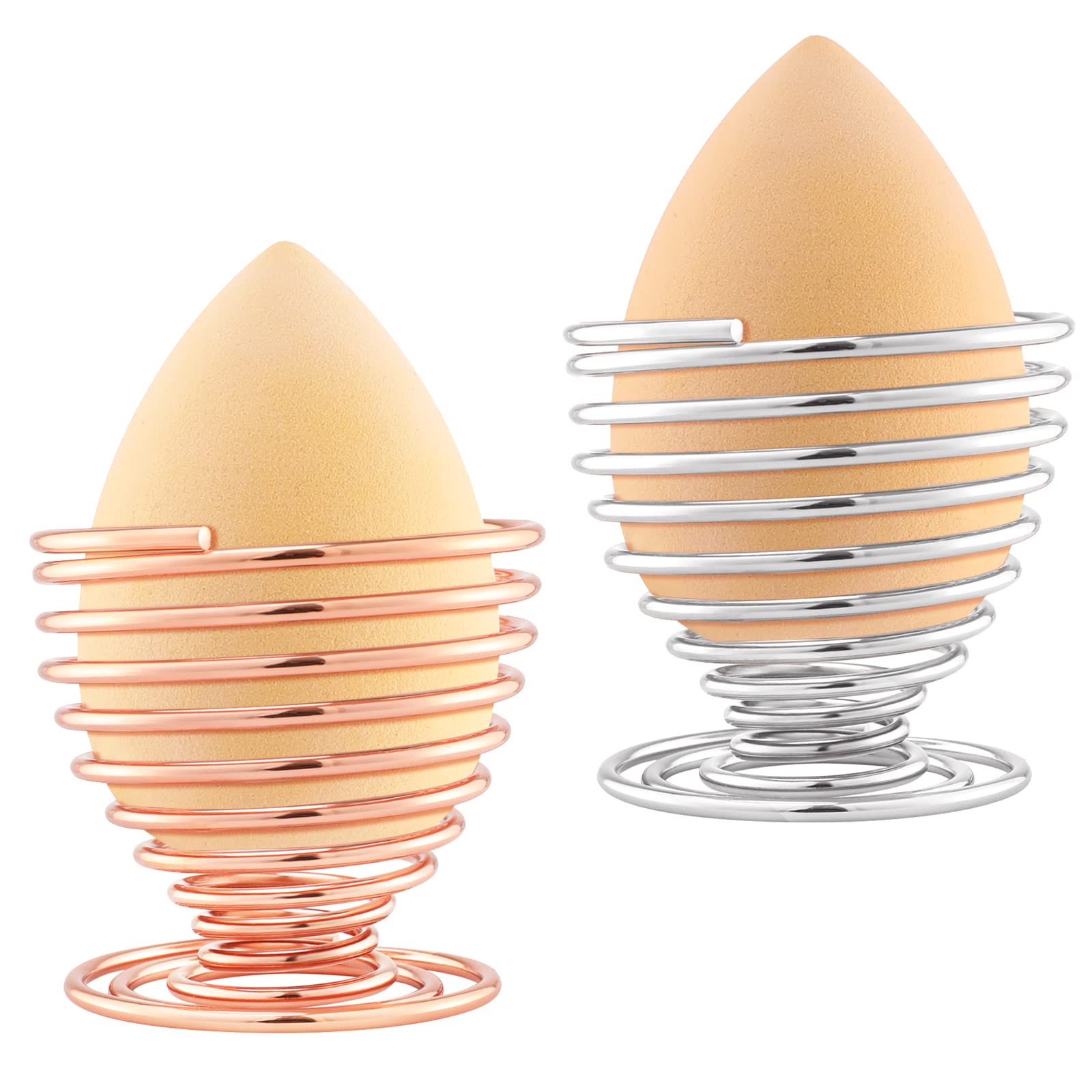 Luxspire Sponge Holder, Puff Holder, Makeup Sponge Stand, Stainless Steel, Spring Spiral Type, Dedicated Makeup Sponge Puff, Makeup Tools, Standing Storage, Cosmetics Storage, Small, Lightweight, Rust
