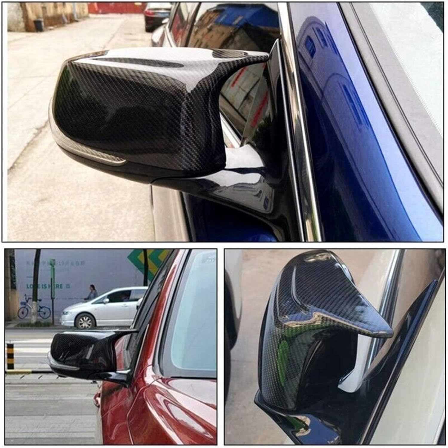Kiyah Compatible For Infiniti QX30 Q50S Q50 Q60 Q70 2014-2020 Wing Side Mirror Cover Rearview Mirror Rear View Cap Car Styling Auto Accessories (Color : Gloss Black)