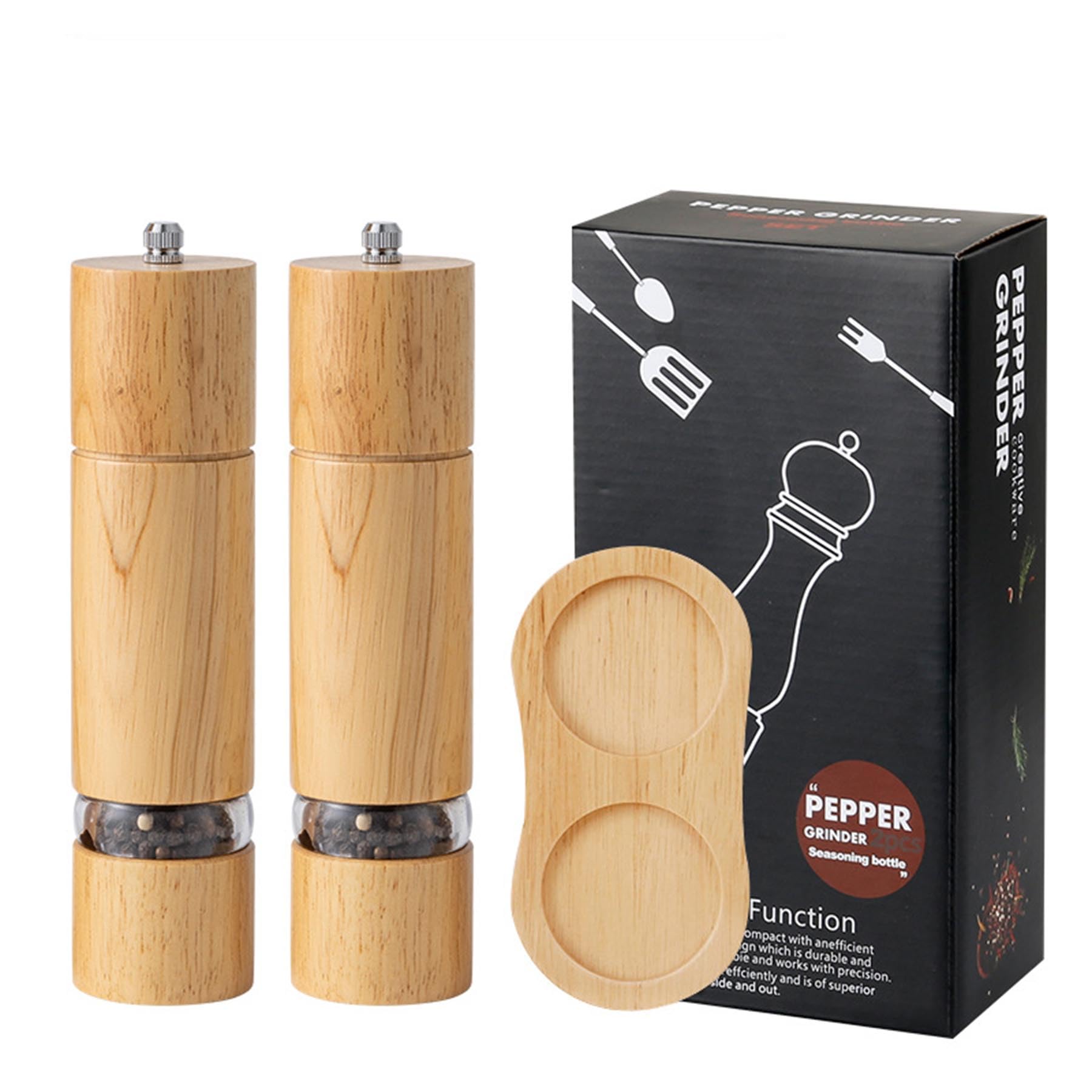 Moulins de cuisine en bois réglables pour doser le sel et le poivre