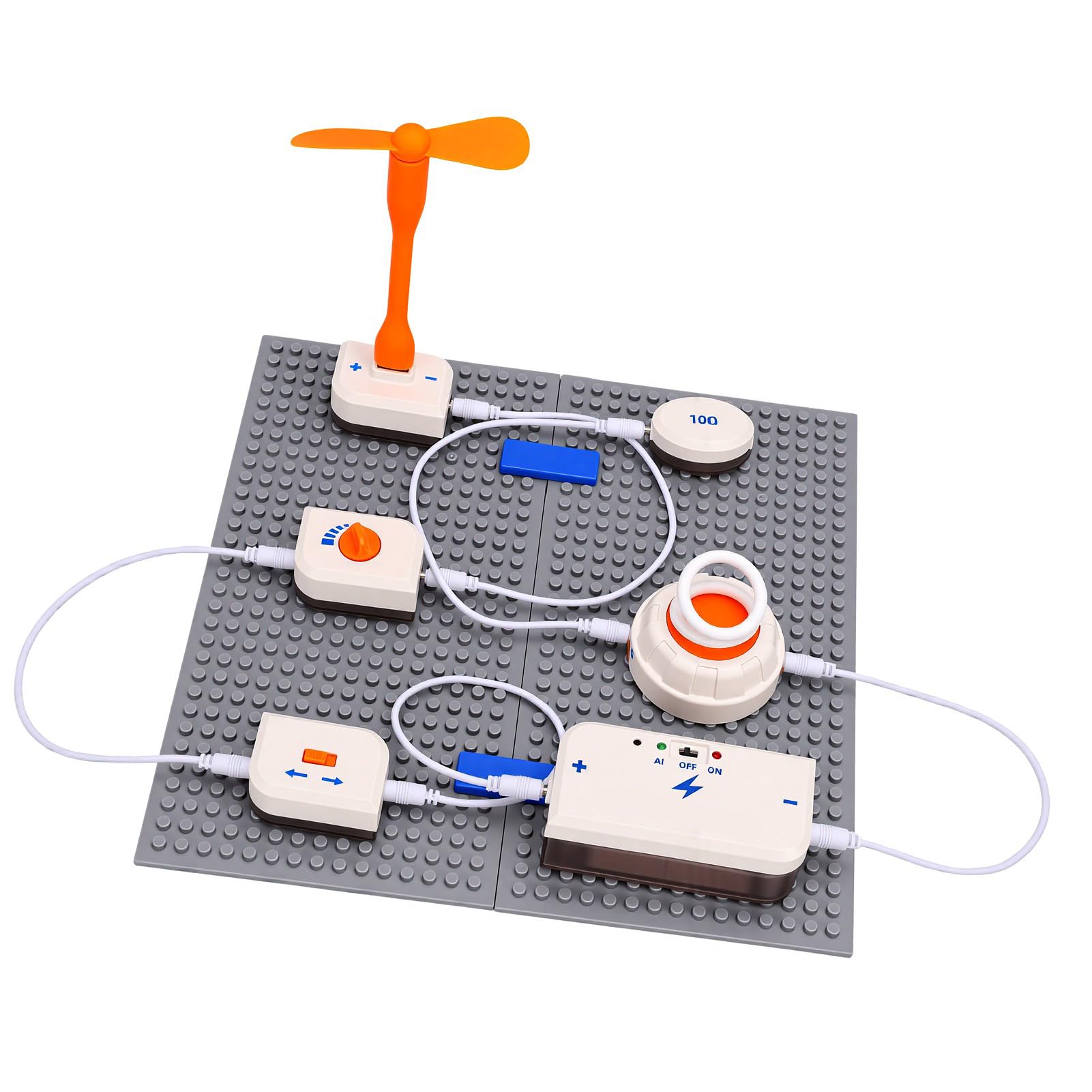Generic Blocchi di Circuiti per Bambini Giocattoli Educativi STEM Controllo Vocale AI Kit di Esperimenti Interattivi Blocchi di Apprendimento in Plastica 12 Pezzi