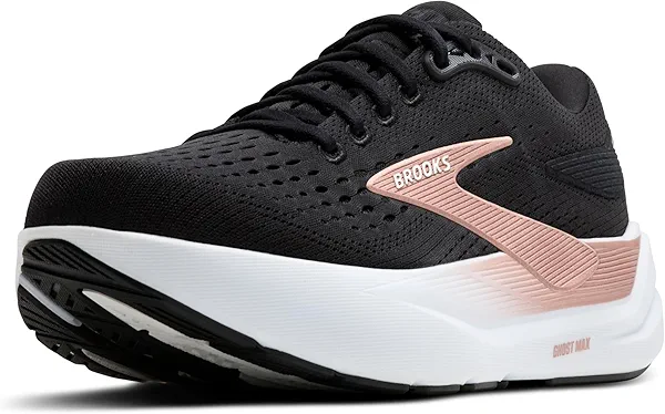 Brooks Women’s Ghost Max 3 Neutral Running & Walking Shoe - Black/Black/Rose Gold - 7 Medium