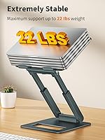 Vista 5 de tounee Laptop Stand for Desk Adjustable Height, Telescopic Computer Stand with Pull Out Design Ergonomic Laptop Riser Fits All Laptops 10-17"-Gray