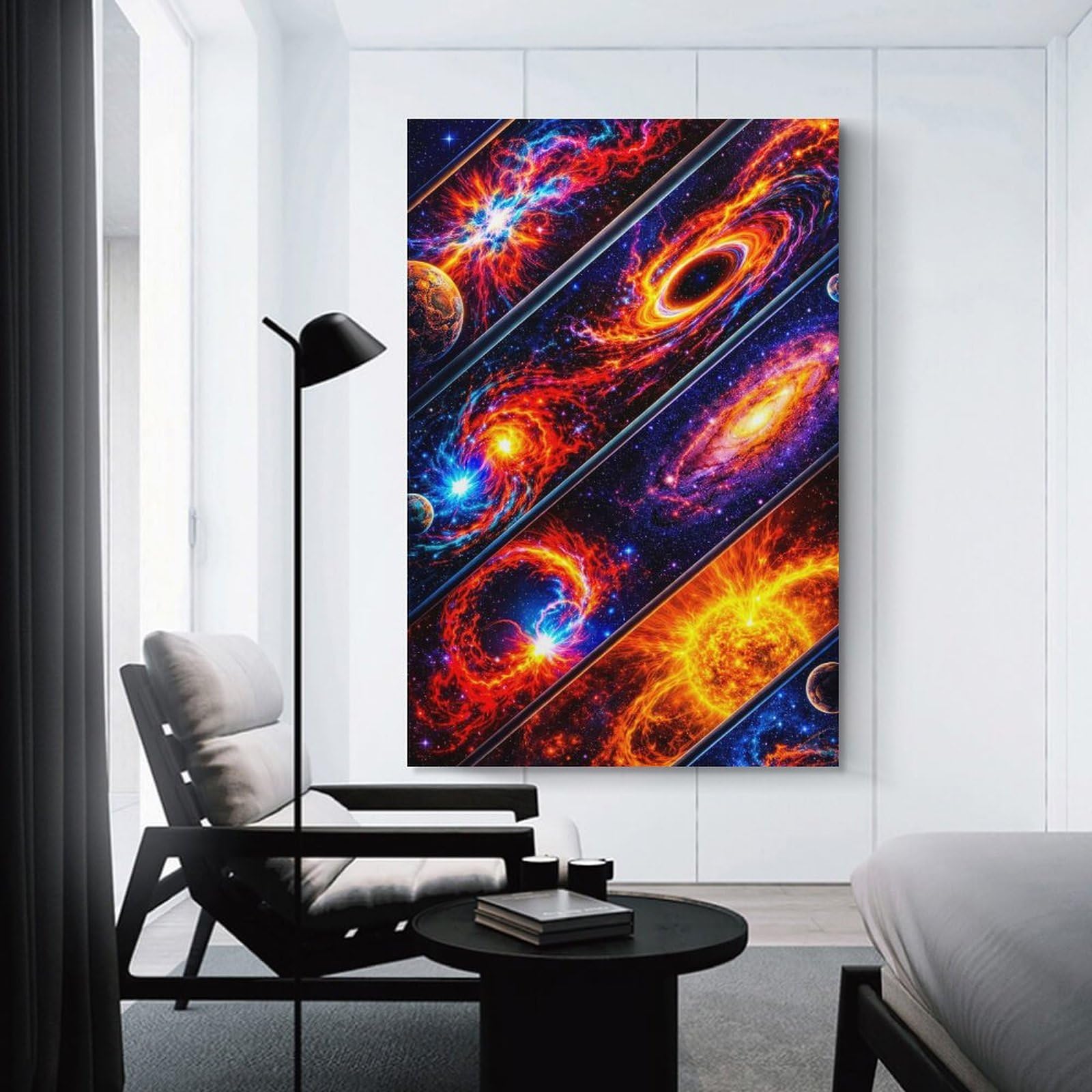 Junmoney Cosmic Nebula And Galaxies Decorative Wall Artwork 20x30inch(50x75cm), for Home Lounge, Bedroom Or Reading Nook, Easy Decor for Gallery Walls