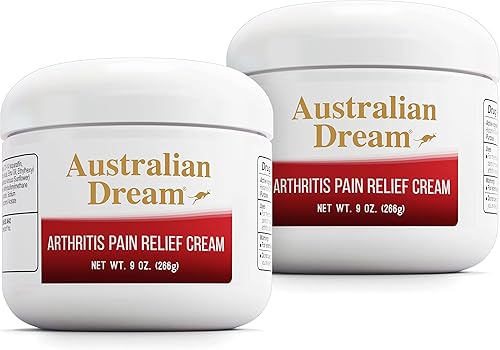 Australian Dream Crema para aliviar el dolor de artritis, para dolores musculares o dolor de espalda, frascos de 9 onzas (paquete de 2)