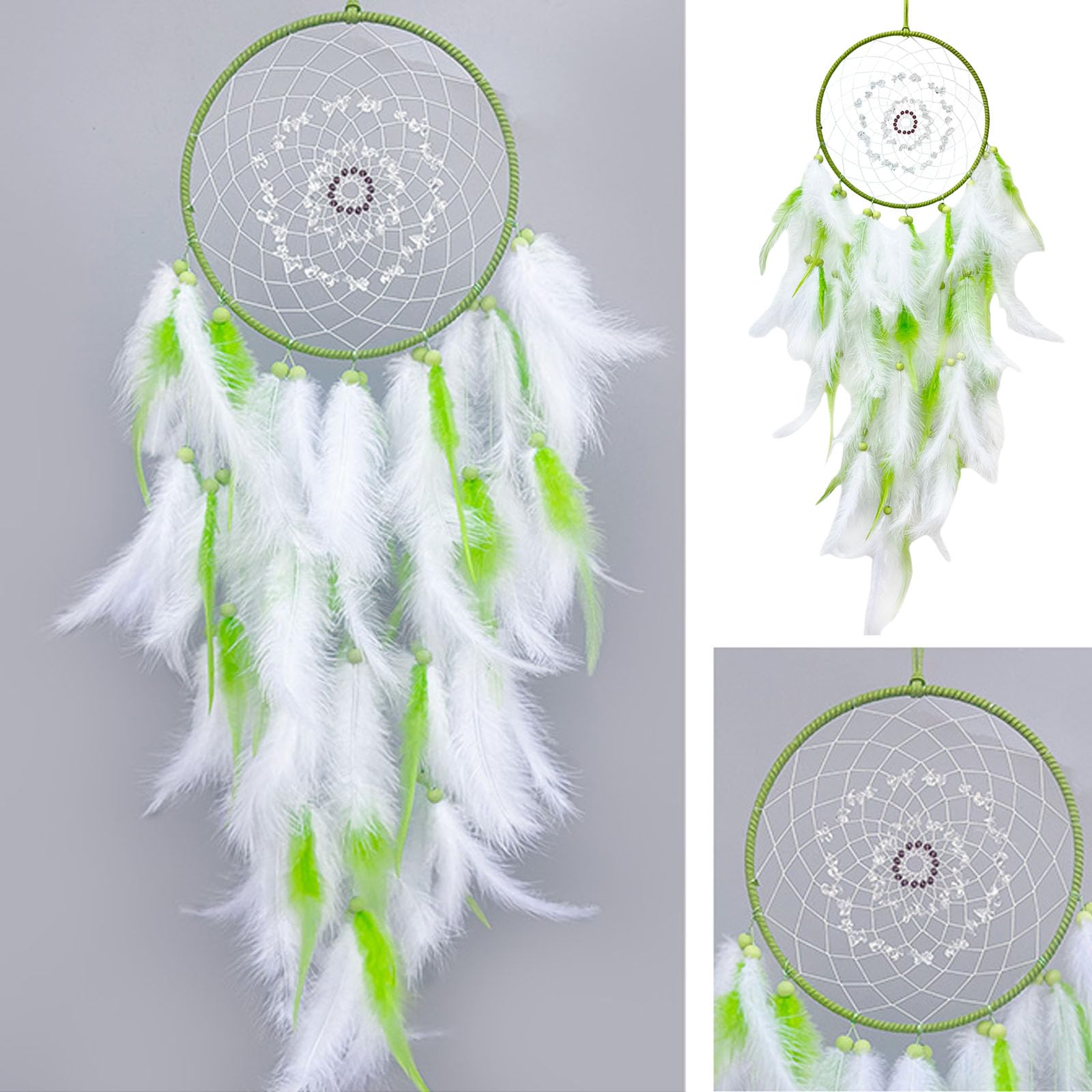 Large Handwoven Dreamcatchers Ornament for Wall Or Window Hanging with Feathered and Beads Home Wall Hanging Decors