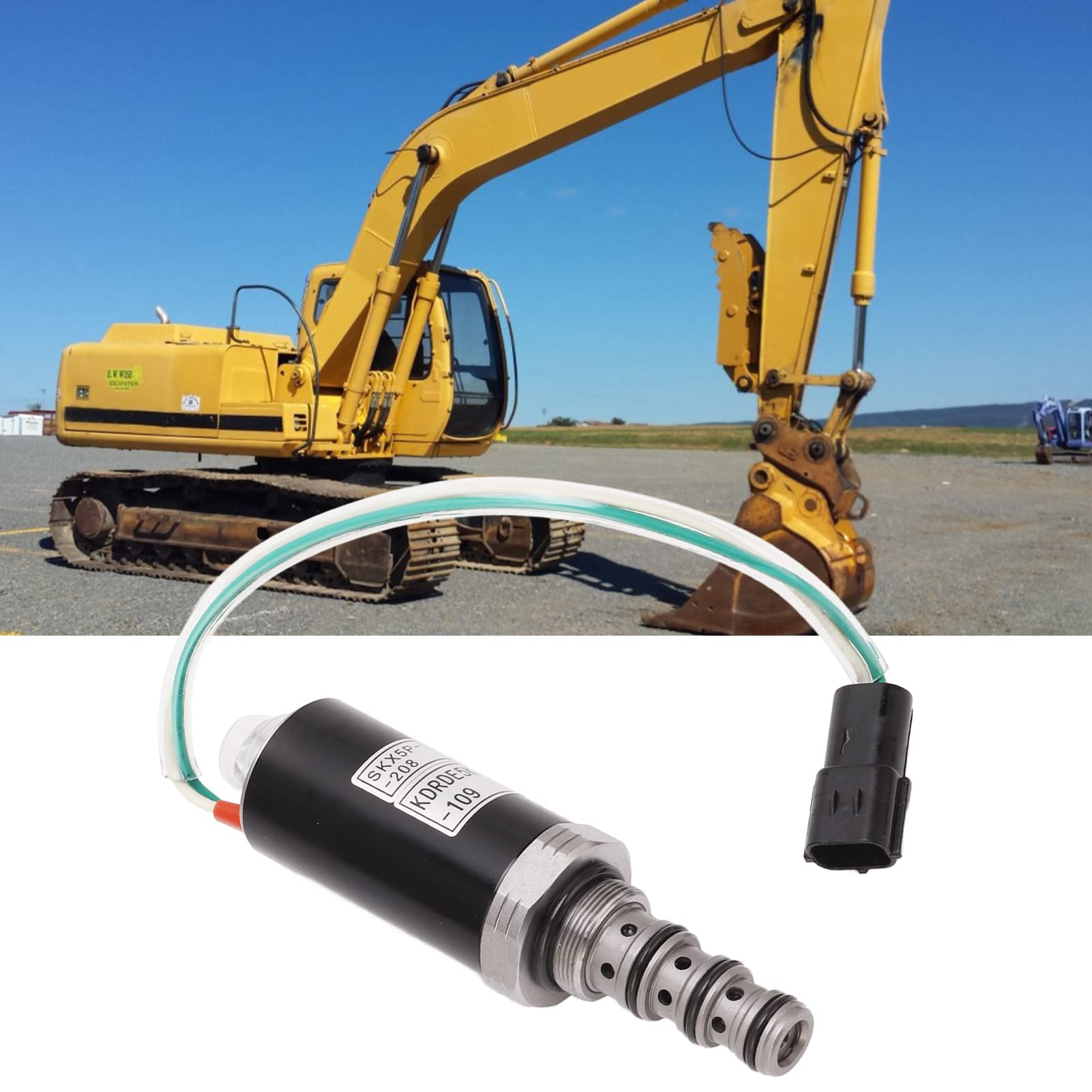 Zawór Elektromagnetyczny Pompy Hydraulicznej - KDRDE5K 20 40C07 109 SKX5P 17 208 - Kompatybilny Z Koparką KOBELCO SK200 6E