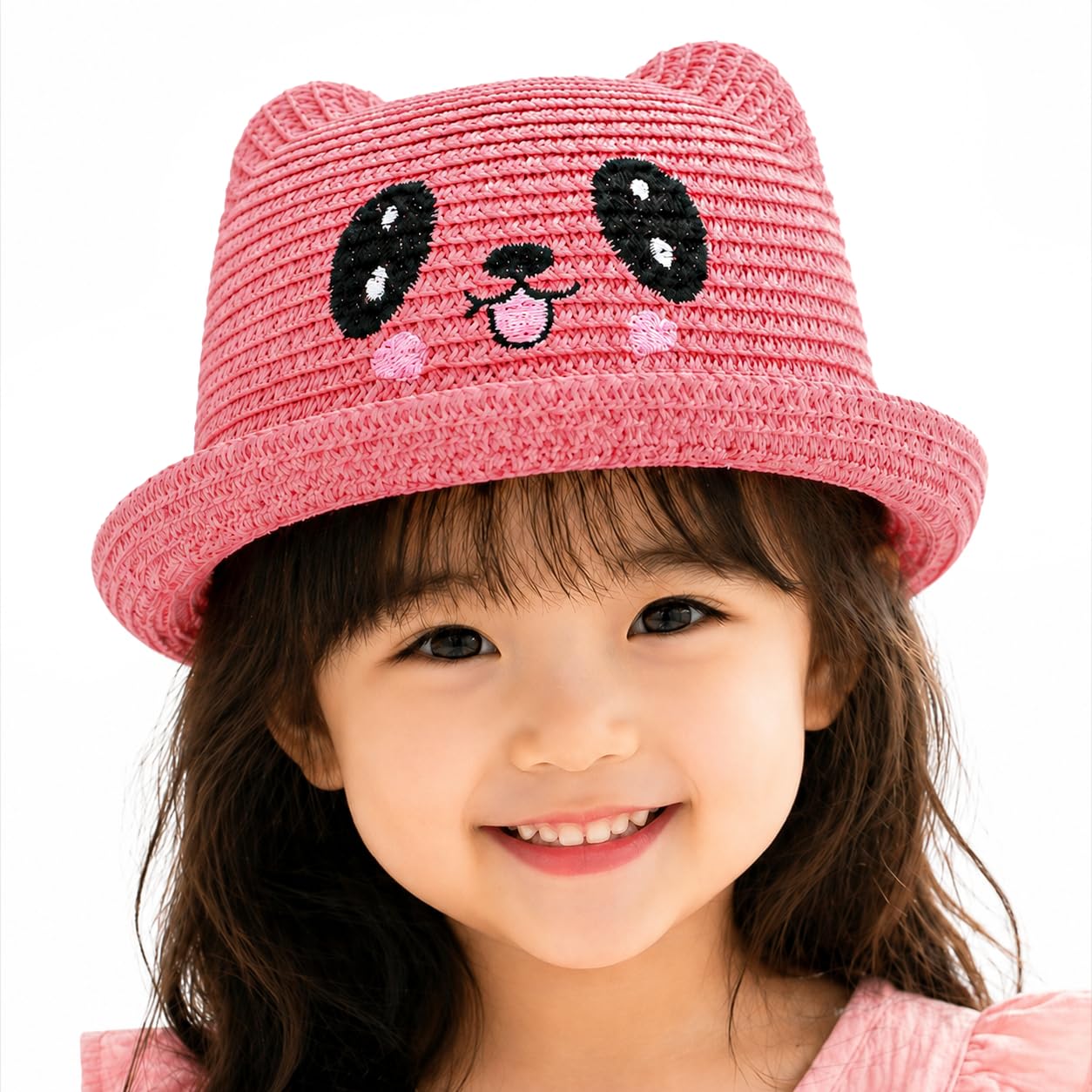 VRITRAZ Baby Boy's and Girl's Kids Children Cute Printed Cartoon Gift Summer Fancy Dress Straw Fasion Hat Cap 4-picture-27