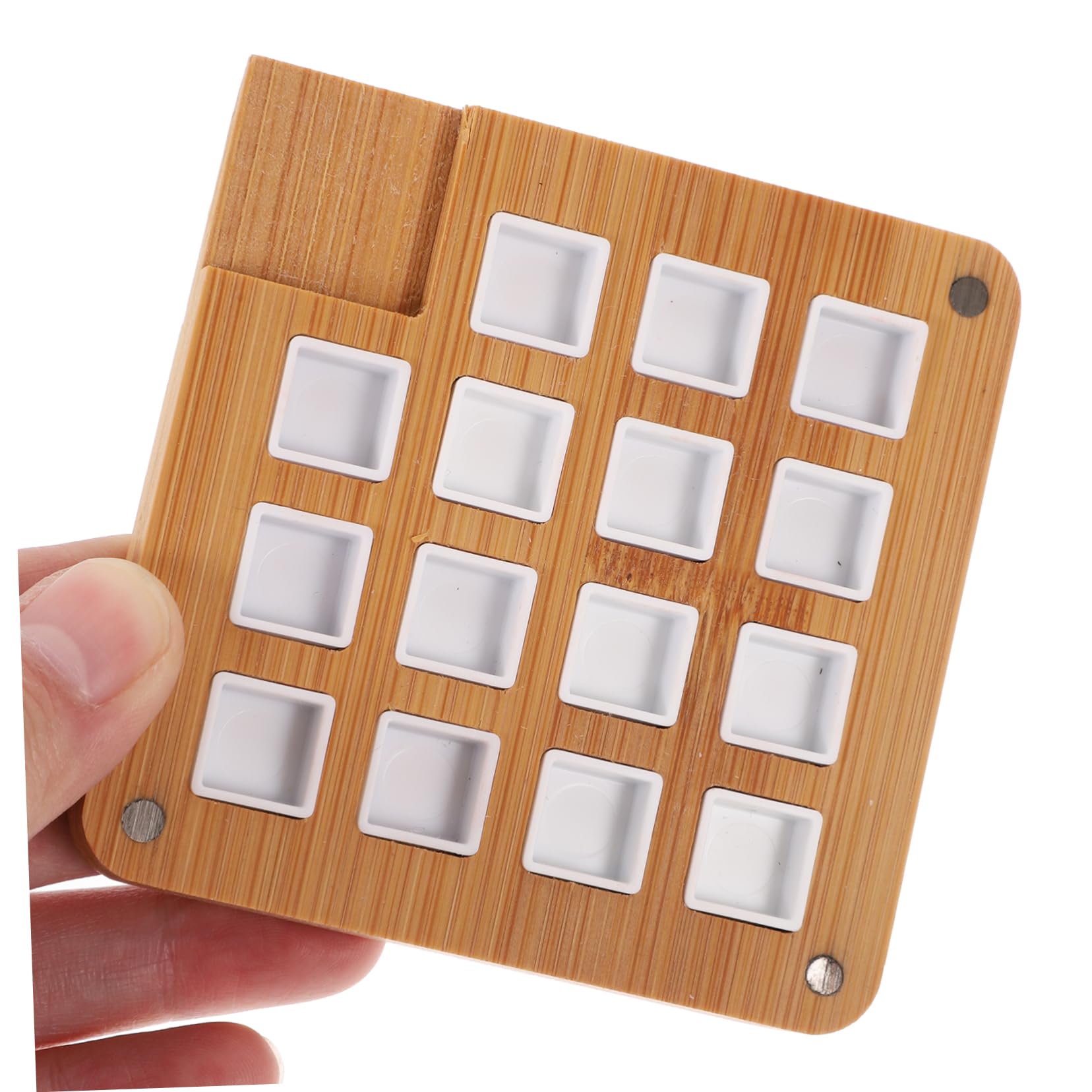 NUOBESTY 3stücke Holzkasten Für Wasserfarben Handgefertigte Palette Mit Fächern Und Lagern Von Aquarellpigmenten Tragbar Für Künstler Und Schüler