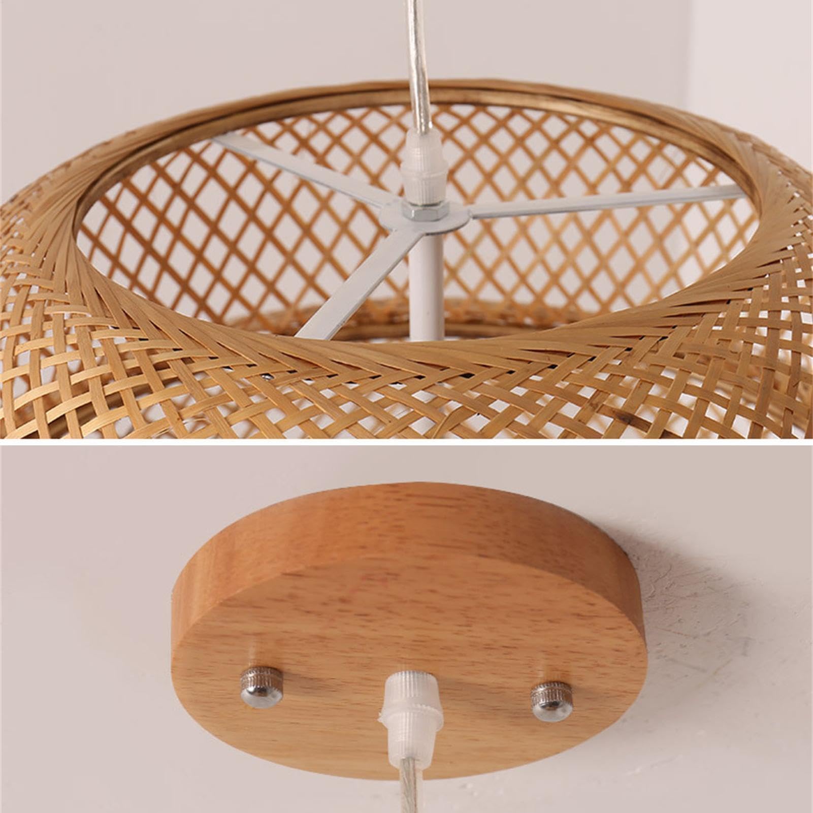 Yeeda Lampadario in bambù Intrecciato A Mano - Lanterna A per Camera da Letto e Sala da Pranzo