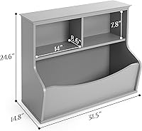 Vista 3 de Yaxa Basics Estantería multifuncional de 3 estantes para niños y organizador de almacenamiento de juguetes para habitación de niños, dormitorio