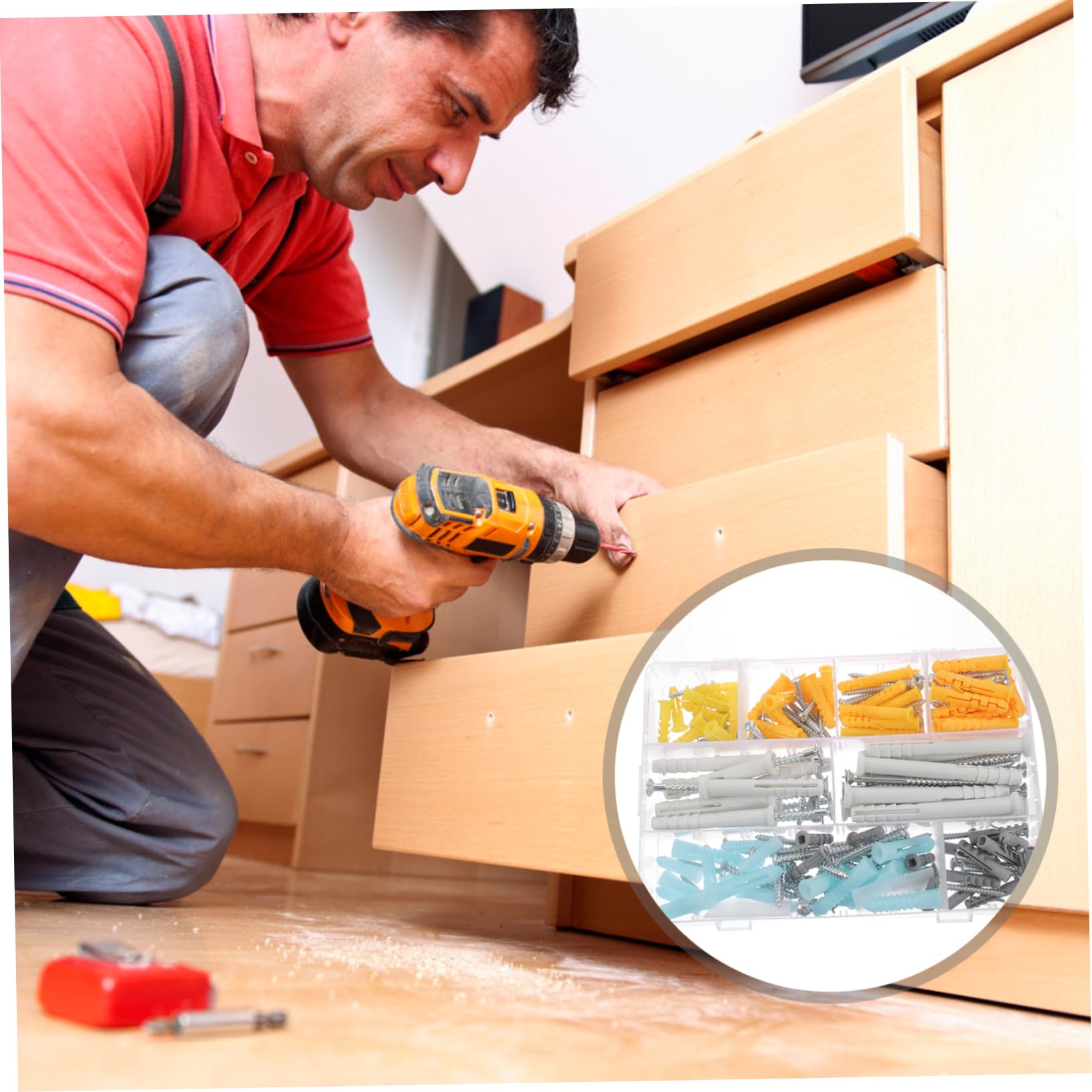 ARTIBETTER 200pcs Screw Anchors Drywall Mounting Kit Self-Tapping Wall Anchor and Screw Set