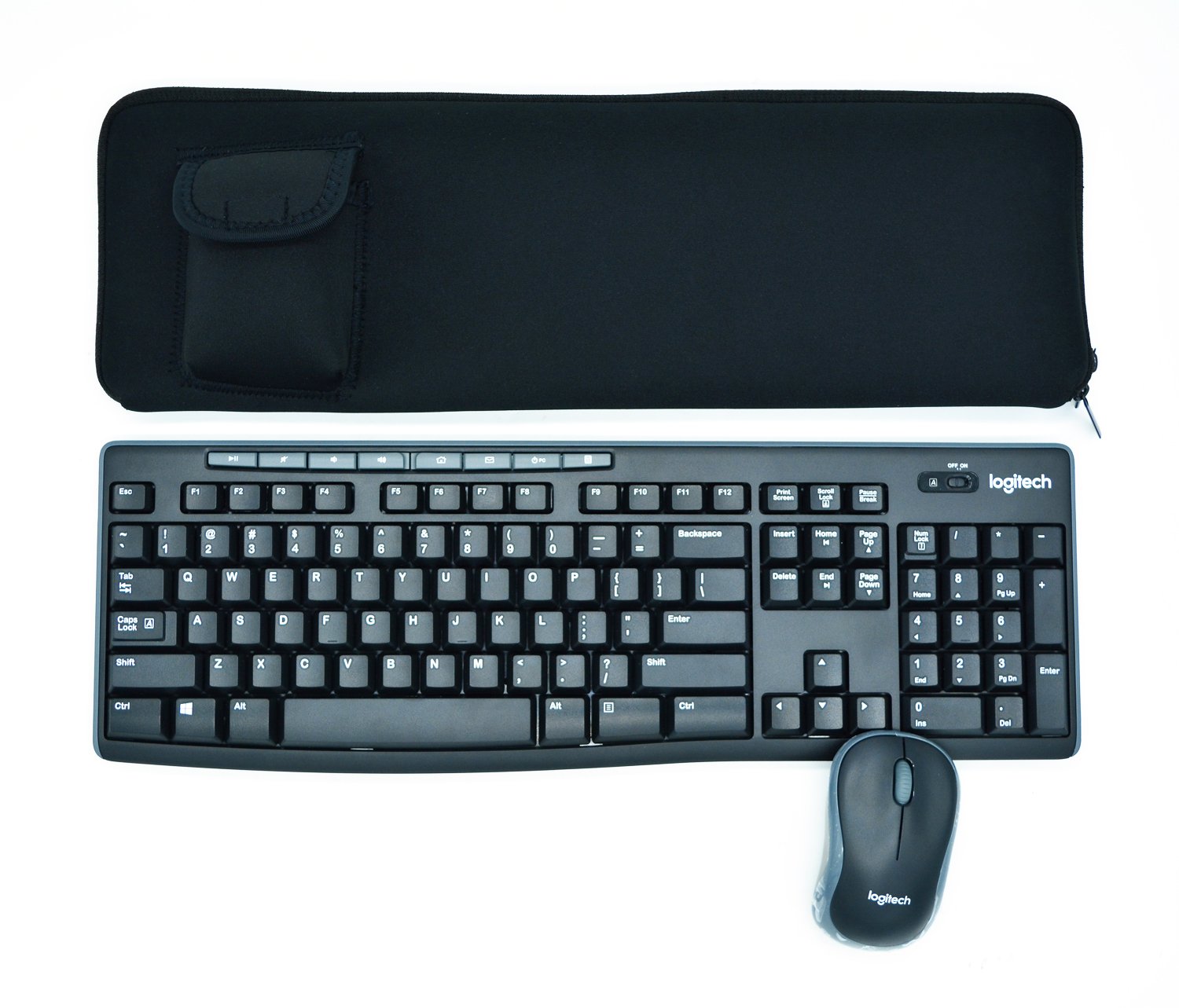 Orchidtent Neoprene Custodia per Tastiera - Custodia Protettiva per Custodia Protettiva Portatile con Tasca per Mouse Logitech MK270 Combo per Tastiera e Mouse Wireless per Windows QWERTY