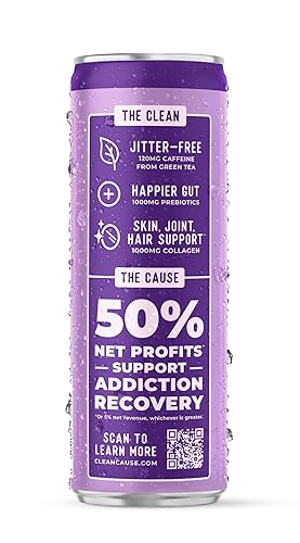 Miniatura 6 de CLEAN Cause - Paquete variado espumoso Pick-Me-Up con prebióticos y péptidos de colágeno (latas de 12 onzas, paquete de 12 unidades) bajo en azúcar,