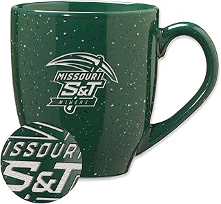 Rico Industries NCAA 16 oz Team Color Laser Engraved Speckled Ceramic Coffee Mug (M Schools)