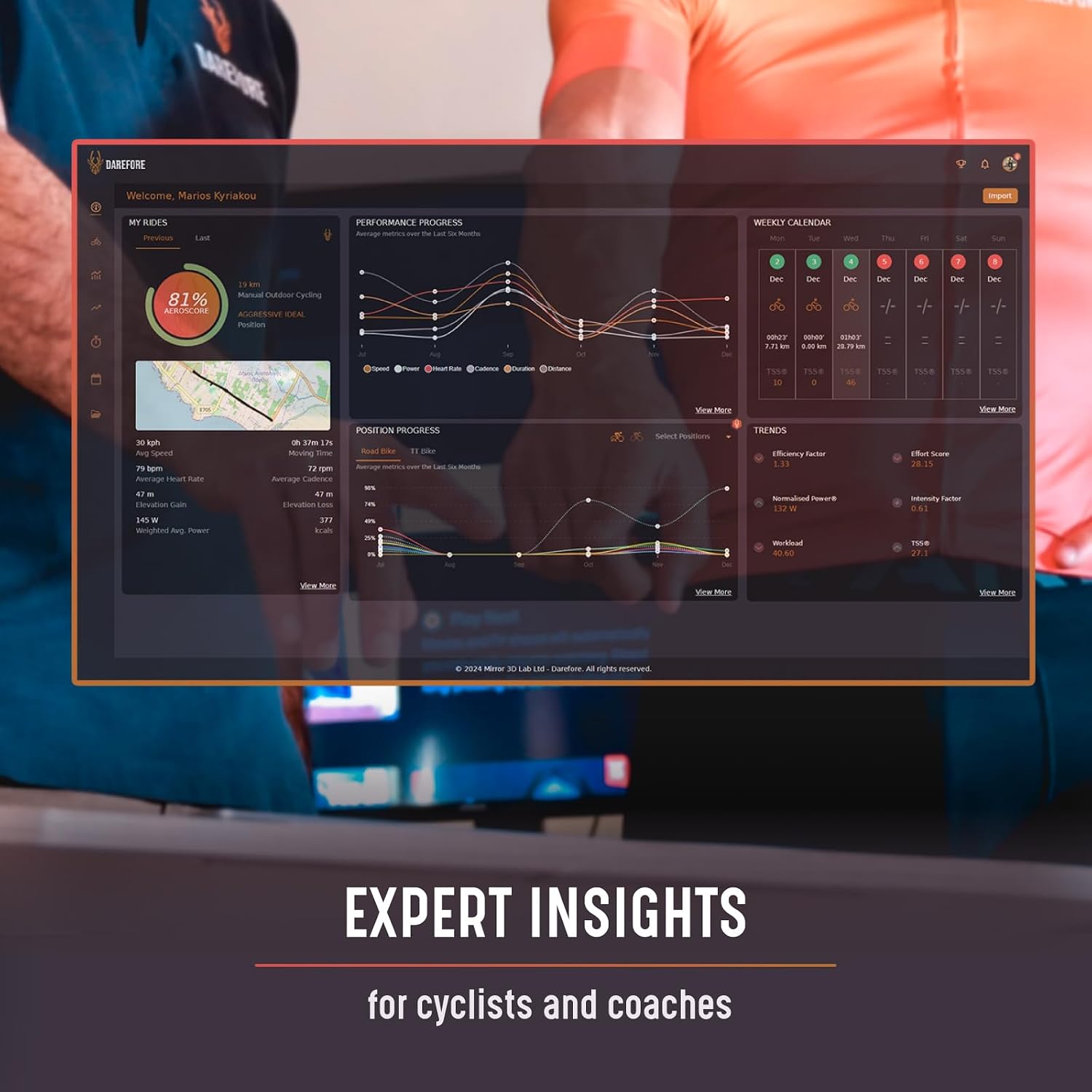 Position Sensor & Heart Rate Monitor | Real-Time CdA, Position Tracking, and HRM for Cycling | Access to Data Platform | Ideal for Cyclists, Triathletes, Bike Fitters & Physios