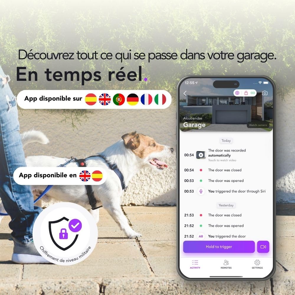 Kit de démarrage | Télécommande de Garage WiFi – Bien Plus Que d'ouvrir Une Porte de Garage avec Votre Mobile et Votre Voix – Contrôle Max 2 Portes par Starter Kit