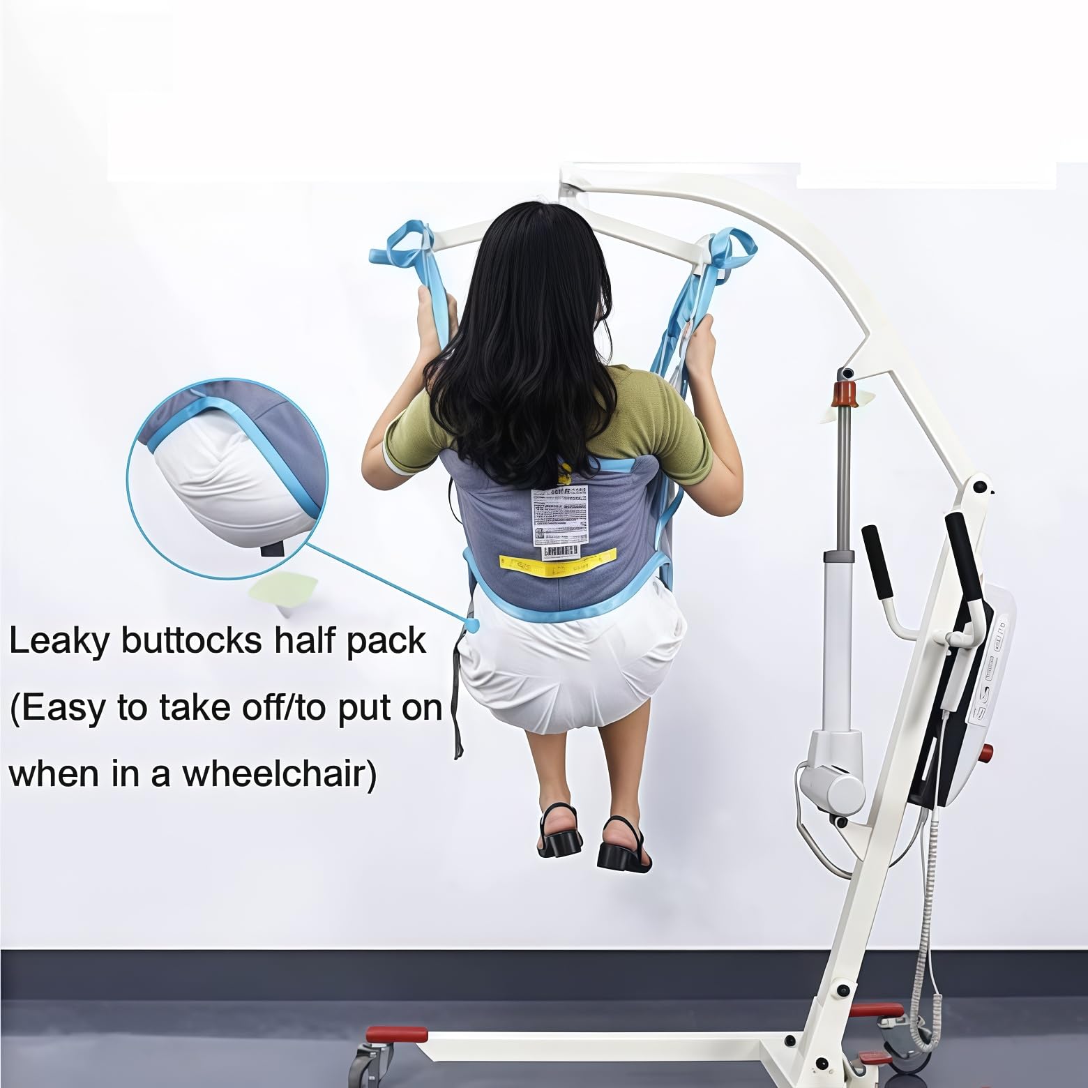 Arnés de elevación para inodoro, arnés de transferencia de pacientes con abertura de inodoro, diseño en forma de U para silla de ruedas y cama