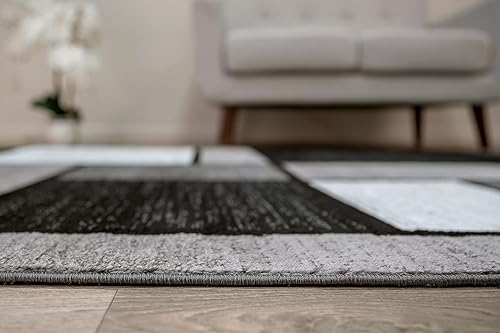 Miniatura 3 de Rugshop Tapete con diseño de cuadros contemporáneo y moderno fácil de limpiar para oficina en casa sala dormitorio cocina no desprende pelos de