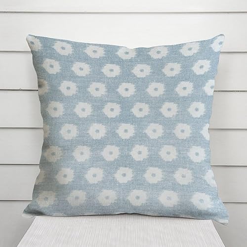 Vista 3 de Funda de almohada estilo chinoiserie azul cielo, funda de almohada floral europea, funda de almohada asiática de 22 x 22 pulgadas, funda de almohada