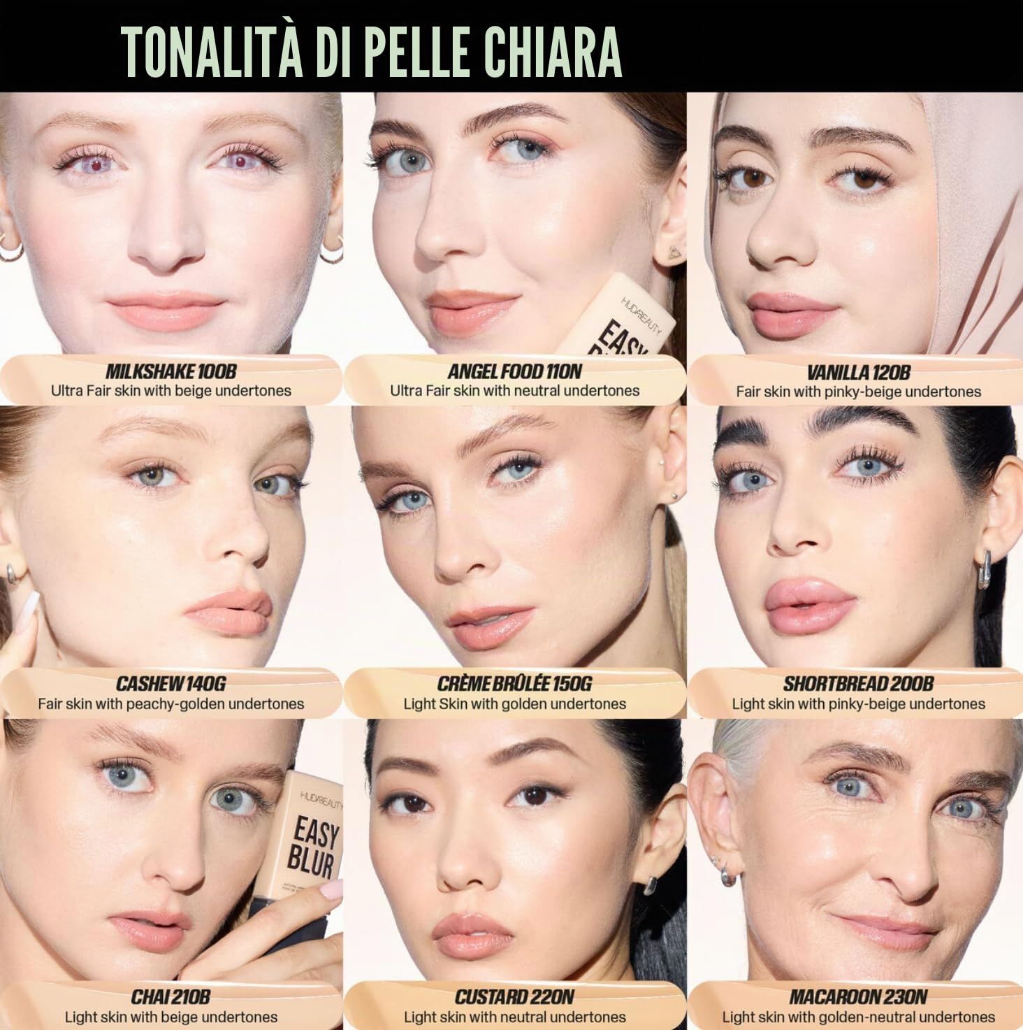 HUDABEAUTY ORIGINAL | Fondotinta Easy Blur Natural Airbrush - Base di trucco | 30 ml | di BELLA | (120B Vaniglia, 30 ml (Confezione da 1))
