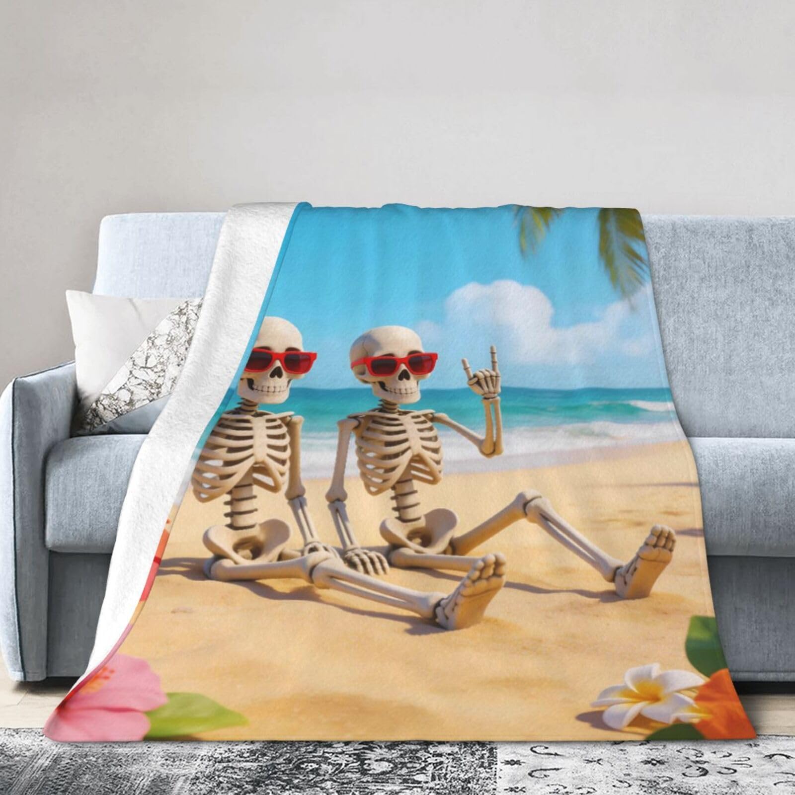 Couverture squelettes plage légère contre le froid du salon