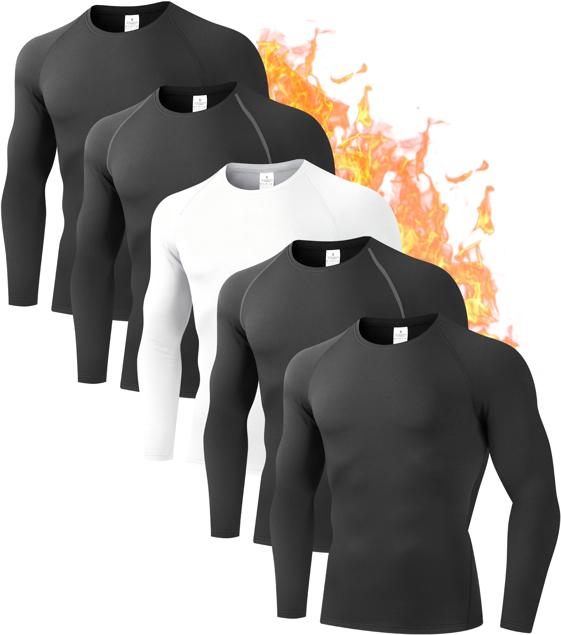 4 Pack Mock Turtleneck Compression