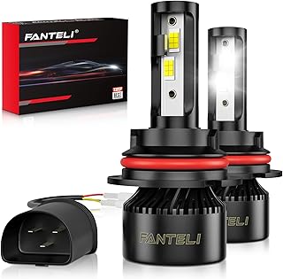 9007 LED Headlight Bulb, 20000 Lumens 600% Brighter 9007 LED Headlight Bulb High and Low 6500K Cool White CSP LED Headlights Conversion Kit Halogen Replacement, Pack of 2