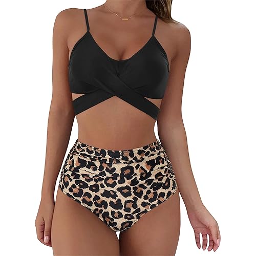 SUUKSESS Women Wrap Bikini Set Push Up High Waisted 2 Piece Swimsuits