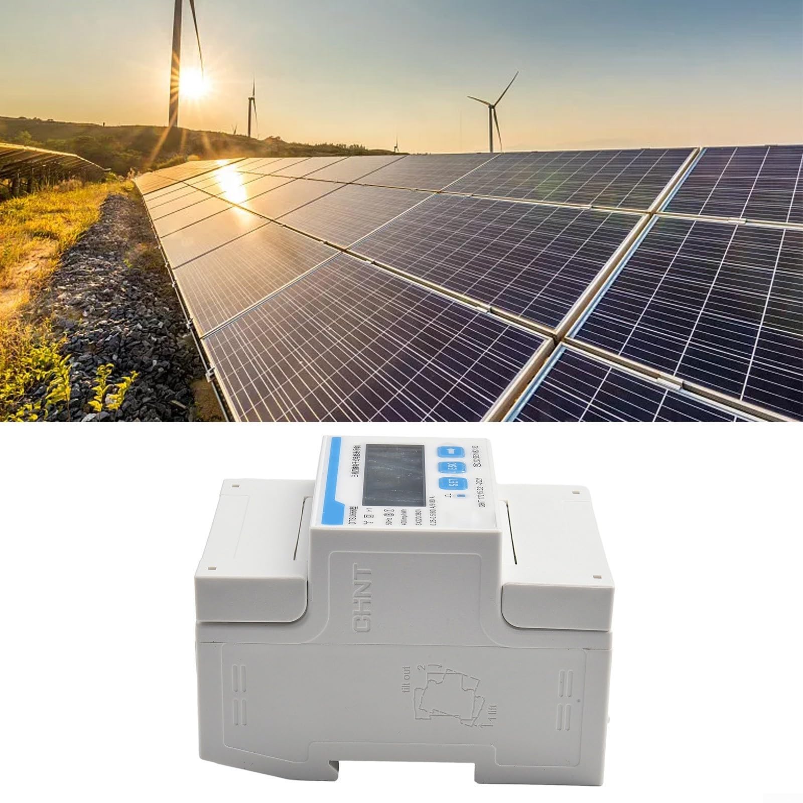 Für Smart Power Sensor DTSU666 Dreiphasen-Energiezähler DIN-Schienentyp für Solar-PV-Überwachung und Windturbine, RS485 für MODBUS-Messgerät, Messung aktiver reaktiver Energie, Import Export