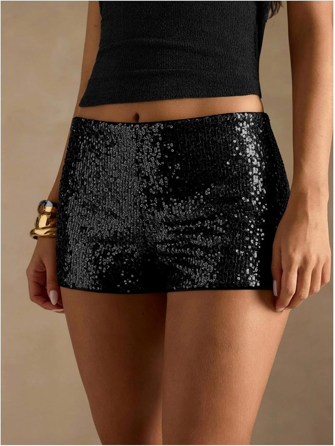 MakeMeChic Women's Cheetah Print Shorts Y2K Sequin Leopard Mini Micro Shorts - Image 5