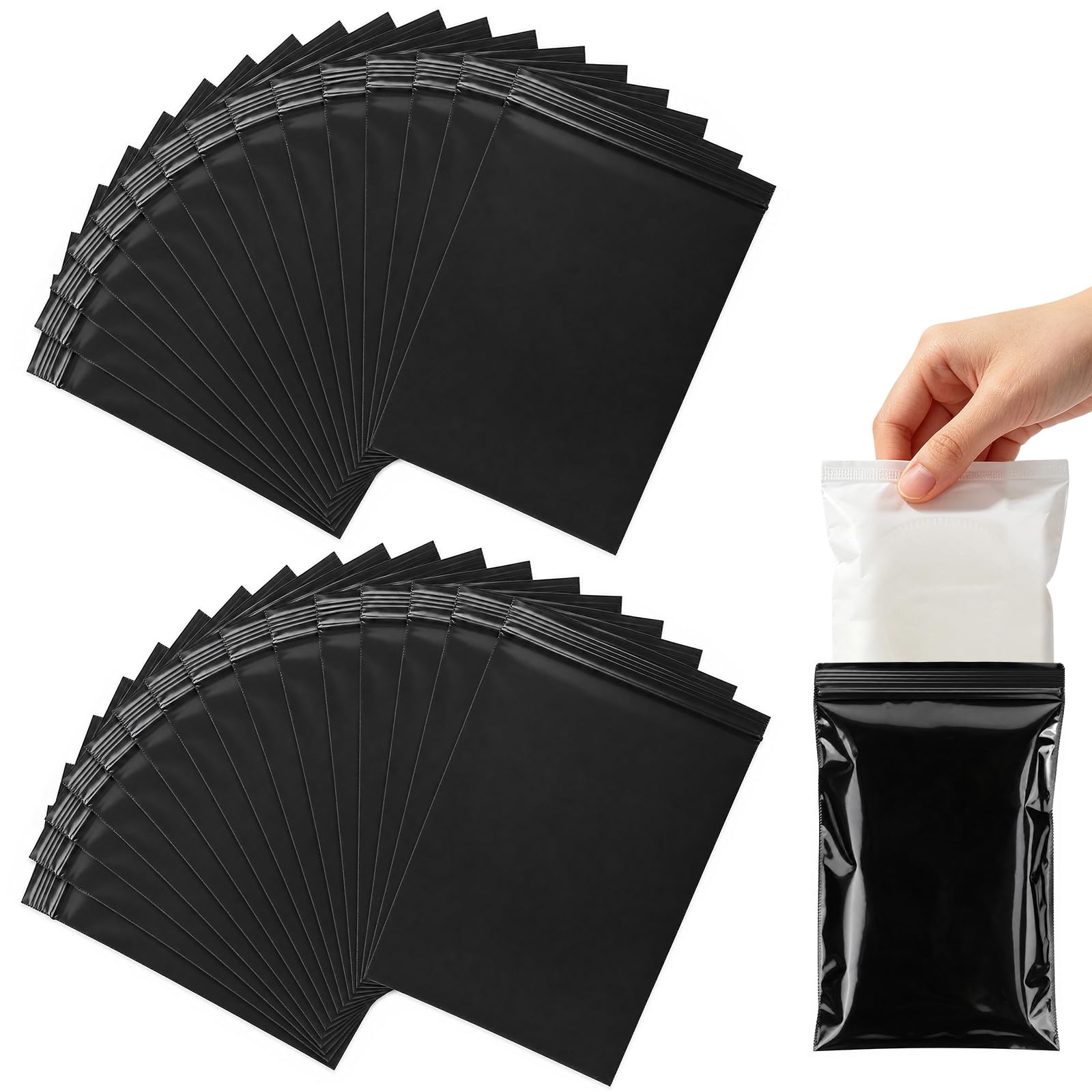 130 Pcs Black Sanitary Disposal Bags, Self-Sealing Odour Block, Portable