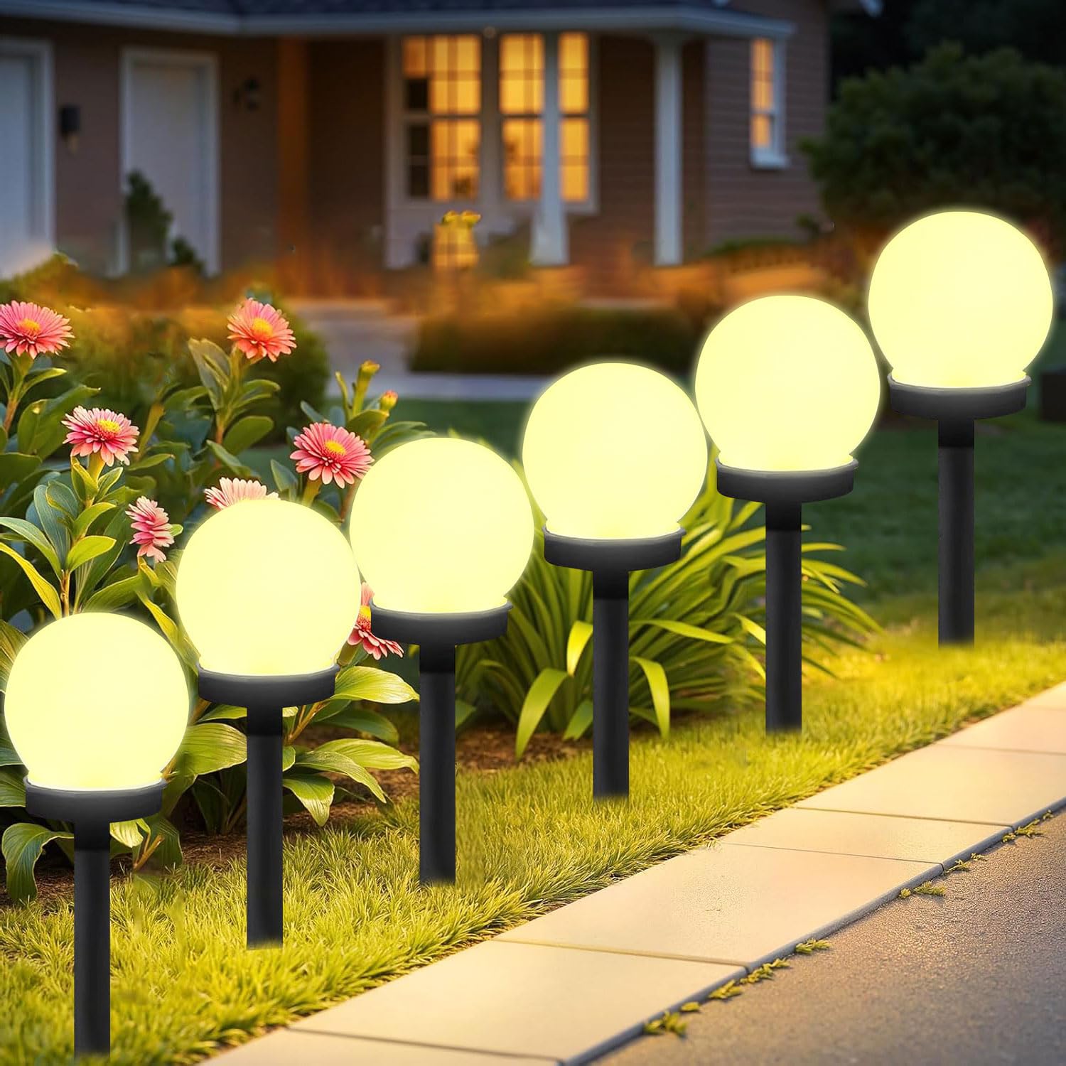 ZeiLaBang Kakadi Solarlampen für Außen Kugel,6 Stück Solar Gartenleuchten für Außen,LED Kugel mit Erdspieß,Solar Gartenleuchte Wasserdicht Solarlampe für Terrasse Gehwege Hof Gartendeko